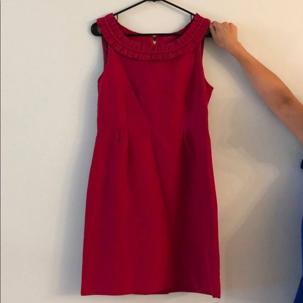 Kate Spade Fuchsia Ruffle Collar Dress in Size 8